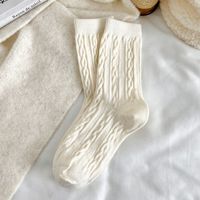Women's Simple Style Solid Color Wool Crew Socks A Pair sku image 4