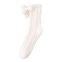 Women's Simple Style Solid Color Polyester Coral Fleece Crew Socks A Pair main image 3