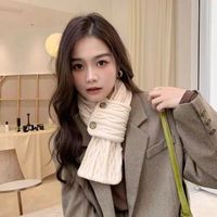 Women's Basic Simple Style Solid Color Knit Scarf sku image 5
