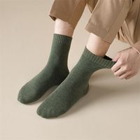 Men's Casual Solid Color Cotton Crew Socks A Pair main image 5