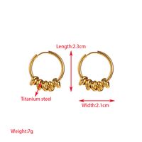 1 Paire Élégant Dame Rond Carré Forme De Cœur Incruster Acier Inoxydable 316 Strass Plaqué Or 14K Boucles D'oreilles sku image 5