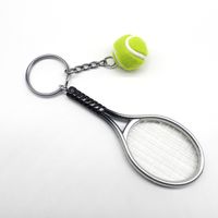 Simple Style Ball Tennis Racket Plastic Women's Keychain sku image 2