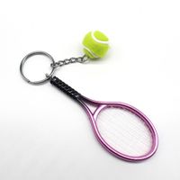 Simple Style Ball Tennis Racket Plastic Women's Keychain sku image 3