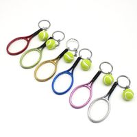Simple Style Ball Tennis Racket Plastic Women's Keychain main image 3