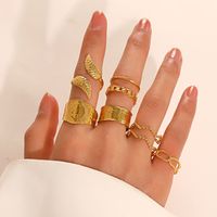 Vintage Style Geometric Solid Color Stainless Steel Plating Open Rings main image 1