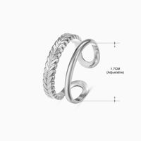 Vintage Style Geometric Solid Color Stainless Steel Plating Open Rings sku image 1