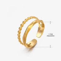 Vintage Style Geometric Solid Color Stainless Steel Plating Open Rings sku image 39