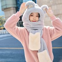 Women's Cute Basic Pastoral Solid Color Ear Warap Plush Bonnet sku image 15