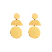 1 Pair Elegant Lady Round Moon Maple Leaf Inlay Carving 316 Stainless Steel  Turquoise Pearl Zircon 14K Gold Plated Drop Earrings main image 5