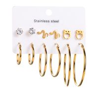 1 Set Modern Style Simple Style Solid Color Stainless Steel Earrings main image 2
