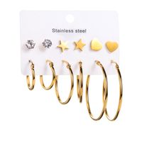 1 Set Modern Style Simple Style Solid Color Stainless Steel Earrings sku image 2
