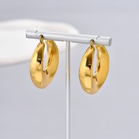 1 Pair Simple Style Classic Style C Shape Plating Titanium Steel 18k Gold Plated Silver Plated Ear Studs main image 7