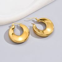 1 Pair Simple Style Classic Style C Shape Plating Titanium Steel 18k Gold Plated Silver Plated Ear Studs main image 8