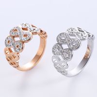 Simple Style Infinity Stainless Steel Plating Inlay Rhinestones Rose Gold Plated Rings main image 4