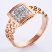 Elegant Romantic Infinity Stainless Steel Plating Inlay Rhinestones 18k Gold Plated Rose Gold Plated Rings main image 4