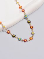 Simple Style Ditsy Floral Oval Chrysanthemum Titanium Steel Plating 18k Gold Plated Necklace main image 6