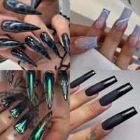 Simple Style Solid Color Plastic Nail Patches 1 Set main image 5