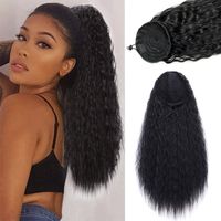 Women's African Style Street High Temperature Wire Ponytail Wigs main image 1