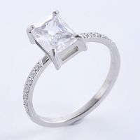 Classic Style Solid Color Stainless Steel Plating Inlay Zircon 24k Gold Plated Rose Gold Plated Rings sku image 4