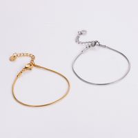Elegant Simple Style Solid Color Stainless Steel Plating 18k Gold Plated Bracelets main image 6