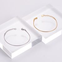 Elegant Simple Style Solid Color Stainless Steel Plating 18k Gold Plated Bracelets main image 5