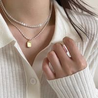 Simple Style Geometric Sterling Silver Gold Plated Silver Plated Pendant Necklace main image 5