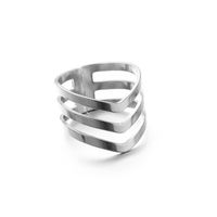 Einfacher Stil Geometrisch Rostfreier Stahl Offener Ring sku image 2