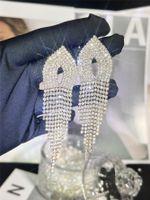 1 Pair Elegant Shiny Geometric Inlay Alloy Rhinestones Silver Plated Drop Earrings main image 2