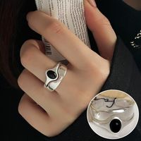 Simple Style Oval Copper Plating Inlay Artificial Gemstones Open Ring sku image 11