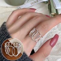 Simple Style Oval Copper Plating Inlay Artificial Gemstones Open Ring sku image 4