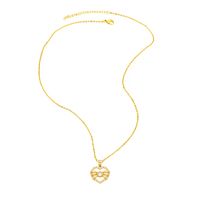 Elegant Einfacher Stil Herzform Kupfer Überzug Inlay Zirkon 18 Karat Vergoldet Halskette Mit Anhänger main image 2