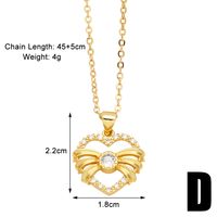 Elegant Simple Style Heart Shape Copper Plating Inlay Zircon 18k Gold Plated Pendant Necklace sku image 4