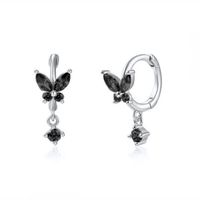 European And American S925 Silver Needle Inlaid Zircon Butterfly Ear Buckle sku image 10