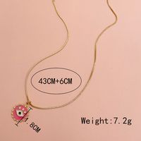 304 Stainless Steel Gold Plated Casual Modern Style Sweet Enamel Plating Eye Pendant Necklace main image 2