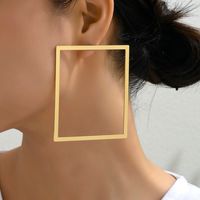 1 Pair Simple Style Solid Color Plating Alloy Gold Plated Ear Studs main image 2