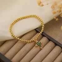 Simple Style Commute Cross Copper Plating Inlay Zircon 18k Gold Plated Bracelets main image 2