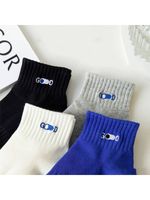 Unisex Casual Letter Cotton Crew Socks 1 Set main image 5