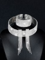 Wedding Shiny Geometric Alloy Rhinestone Inlay Rhinestones Silver Plated Women's Bracelets Earrings Necklace main image 7