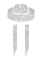 Wedding Shiny Geometric Alloy Rhinestone Inlay Rhinestones Silver Plated Women's Bracelets Earrings Necklace main image 4