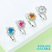 Elegant Classic Style Round Sterling Silver Plating Inlay Moissanite White Gold Plated Rings main image 1