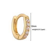 1 Pair Casual Simple Style Classic Style Round Plating Inlay Copper Zircon 18k Gold Plated Hoop Earrings main image 5
