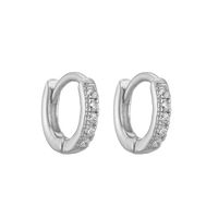 1 Pair Casual Simple Style Classic Style Round Plating Inlay Copper Zircon 18k Gold Plated Hoop Earrings sku image 2