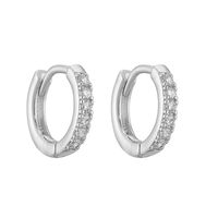 1 Pair Casual Simple Style Classic Style Round Plating Inlay Copper Zircon 18k Gold Plated Hoop Earrings sku image 4