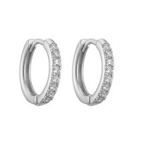 1 Pair Casual Simple Style Classic Style Round Plating Inlay Copper Zircon 18k Gold Plated Hoop Earrings sku image 6
