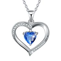Elegant Heart Shape Sterling Silver Plating Inlay Zircon Pendant Necklace sku image 7