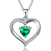 Elegant Heart Shape Sterling Silver Plating Inlay Zircon Pendant Necklace sku image 9