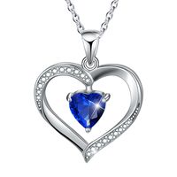 Elegant Heart Shape Sterling Silver Plating Inlay Zircon Pendant Necklace sku image 12