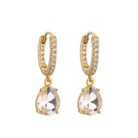 1 Pair Casual Vacation Shiny Water Droplets Plating Inlay Copper Zircon 18k Gold Plated Drop Earrings main image 6