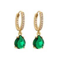 1 Pair Casual Vacation Shiny Water Droplets Plating Inlay Copper Zircon 18k Gold Plated Drop Earrings main image 2