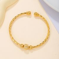 Simple Style Geometric Copper Shiny Metallic Zircon Bangle sku image 2